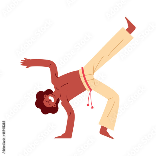 guy dancing capoeira illustration
