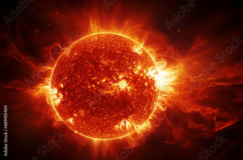 Solar flares and prominences on the Sun's surface