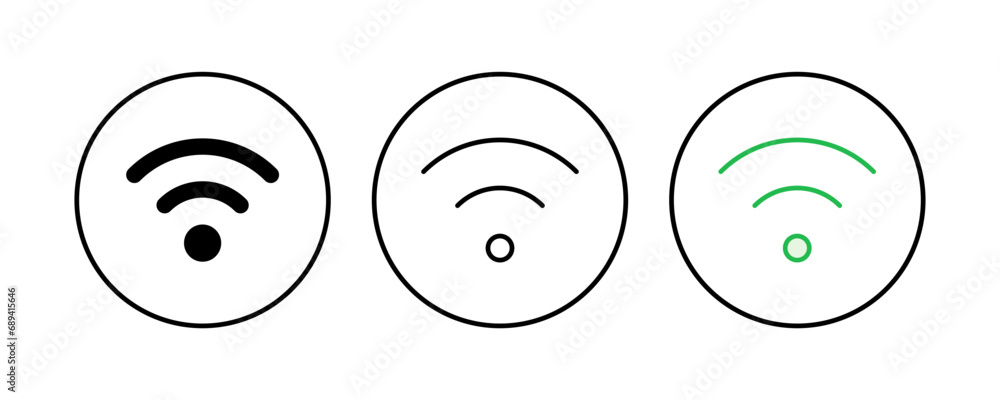 Wifi icon set. signal vector icon. Wireless icon vector Wifi icon set. signal vector icon. Wireless icon vector