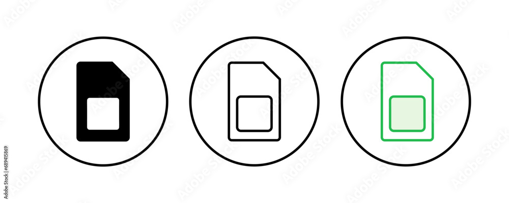 Sim card icon set. dual sim card icon vector Sim card icon set. dual sim card icon vector