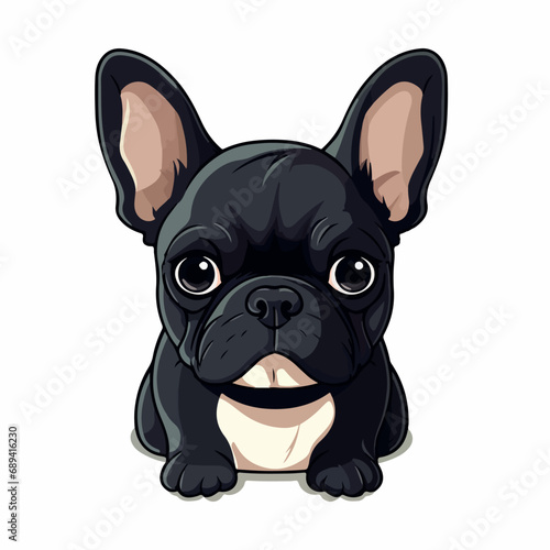 Fototapeta Naklejka Na Ścianę i Meble -  French Bulldog in cartoon, doodle style. Isolated 2d vector illustration in logo, icon, sketch style, Eps 10. AI Generative
