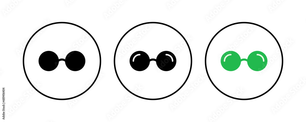 Glasses icon set. Glasses vector icon Glasses icon set. Glasses vector icon