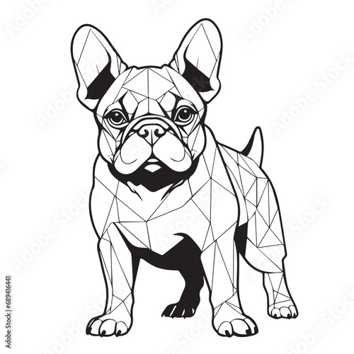 French Bulldog in cartoon, doodle style. Isolated 2d vector illustration in logo, icon, sketch style, Eps 10. AI Generative