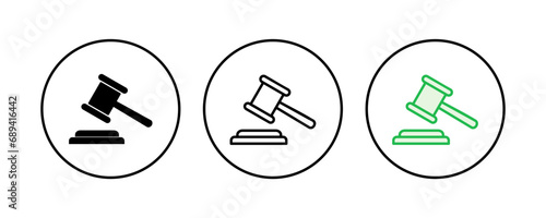 Gavel icon set. judge gavel icon vector. law icon vector. auction hammer
