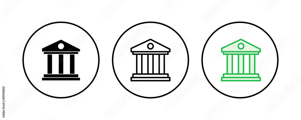 Bank icon set. bank vector icon, museum, university Bank icon set. bank vector icon, museum, university