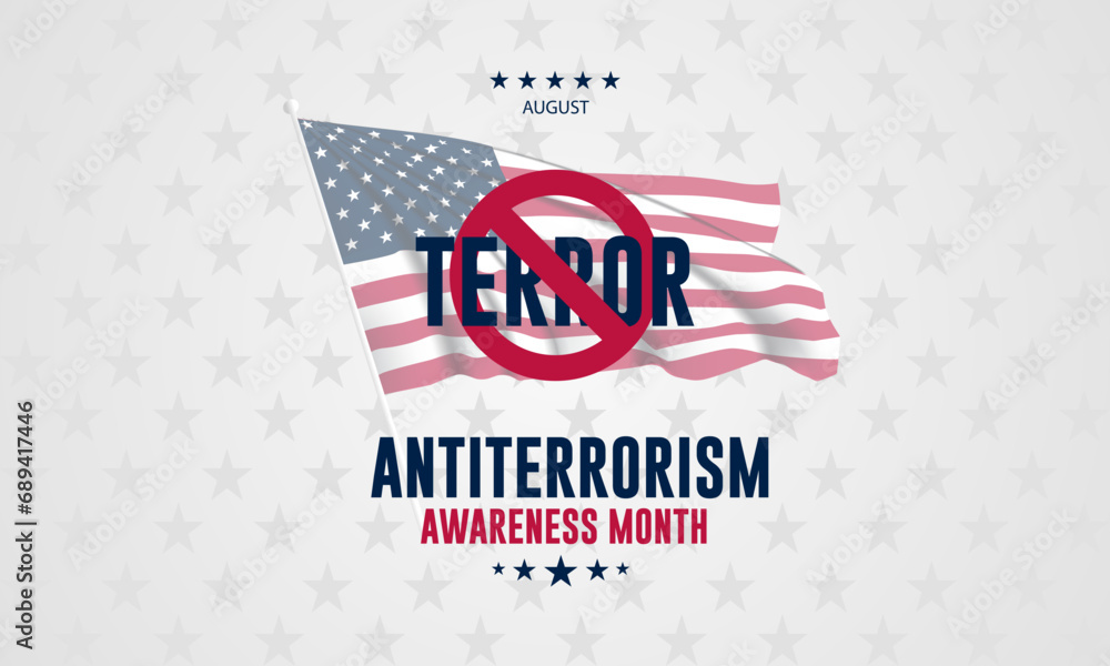 Antiterrorism Awareness Month Background Vector Illustration 