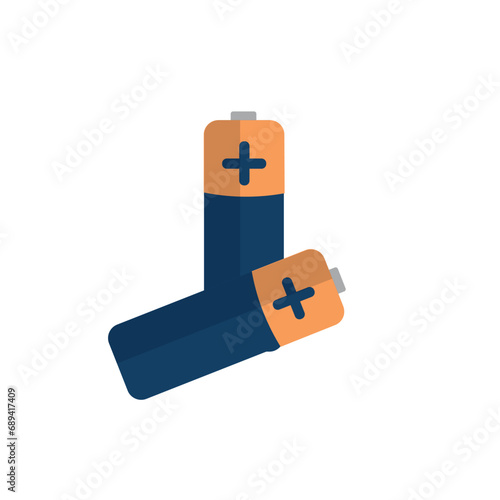 Alkaline batteries on white background