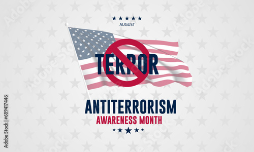 Antiterrorism Awareness Month Background Vector Illustration 