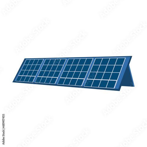 Modern solar panels on white background