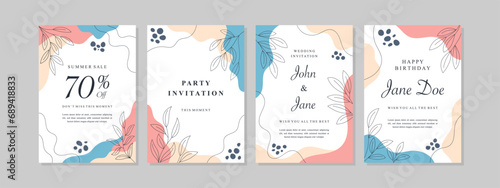 Set of abstract creative artistic templates with spring season concept. Universal cover Designs for Annual Report, Brochures, Flyers, Presentations, Leaflet, Magazine