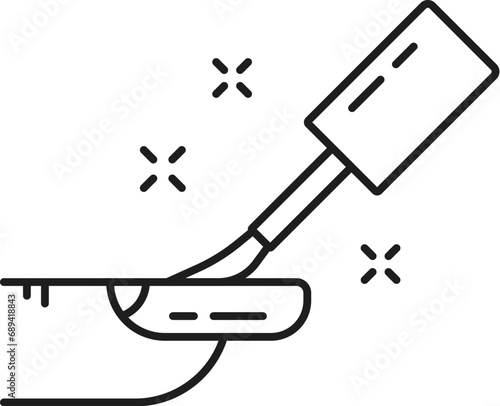 Nails paint icon for manicure service, hands care and fingernail beauty or treatment, line vector. Manicure and nail care outline pictogram of nail painting with polish by lacquer brush