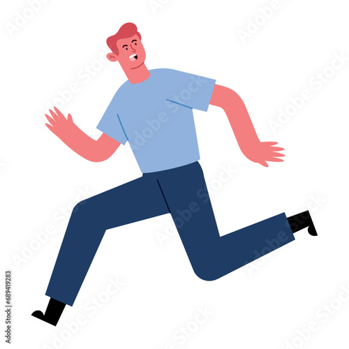 earthquake illustration of a man running