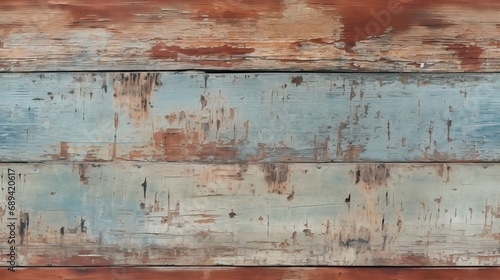 Rustic wood background. aged distressed paint flaking away in areas