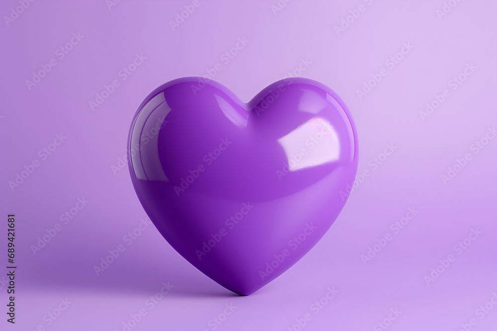 purple 3D heart