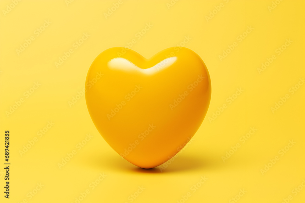 yellow 3D heart yellow 3D heart