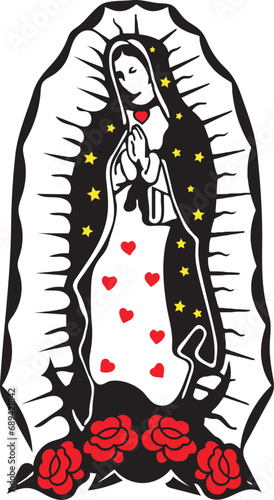 The Holy Virgin of Guadalupe Mexico. Virgin of Guadalupe Virgin Mary Vector