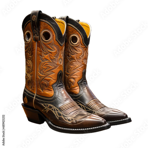 Cowboy boots, transparent, PNG.Generated AI.