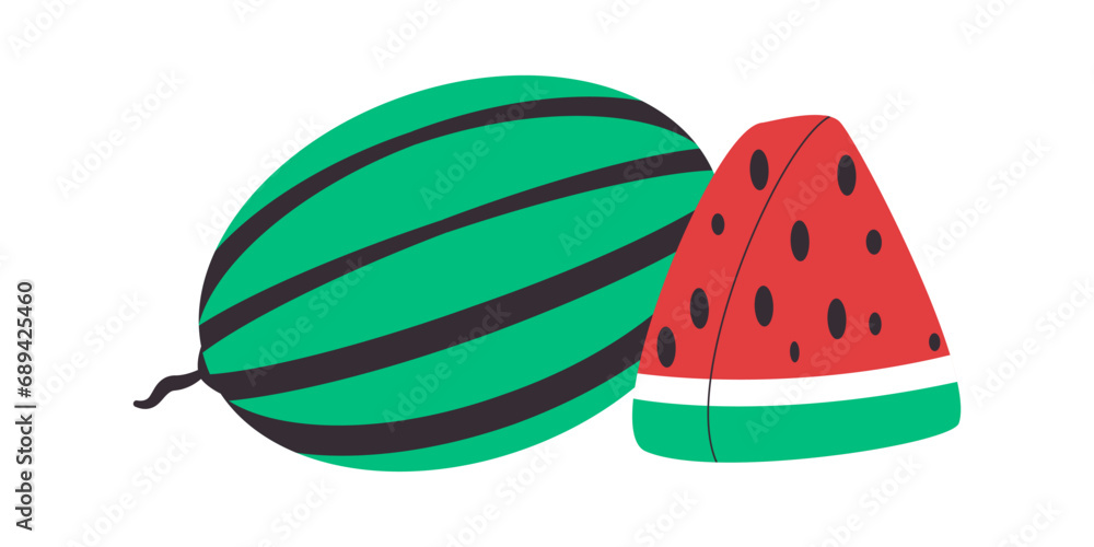 watermelon and piece fruit healthy delicious fresh sweet taste tropical natural food watermelon and piece fruit healthy delicious fresh sweet taste tropical natural food