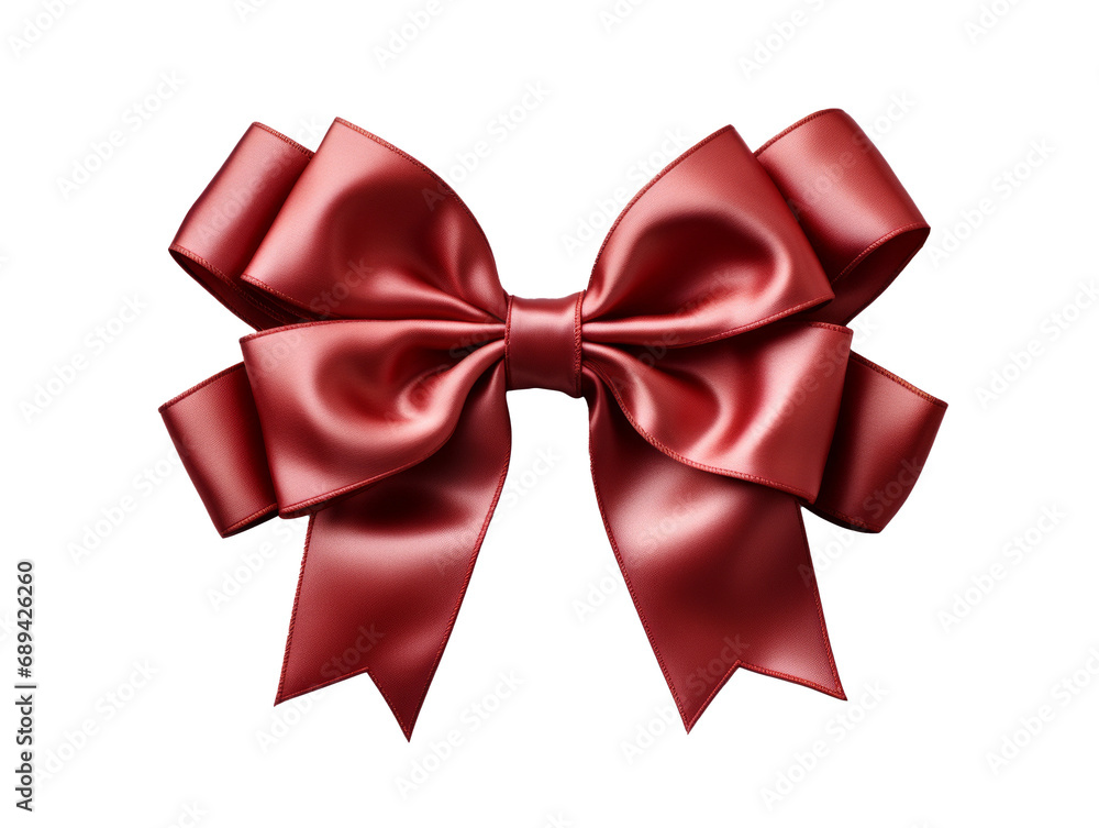 A red bow isolated with transparent background. Generative AI. A red bow isolated with transparent background. Generative AI.