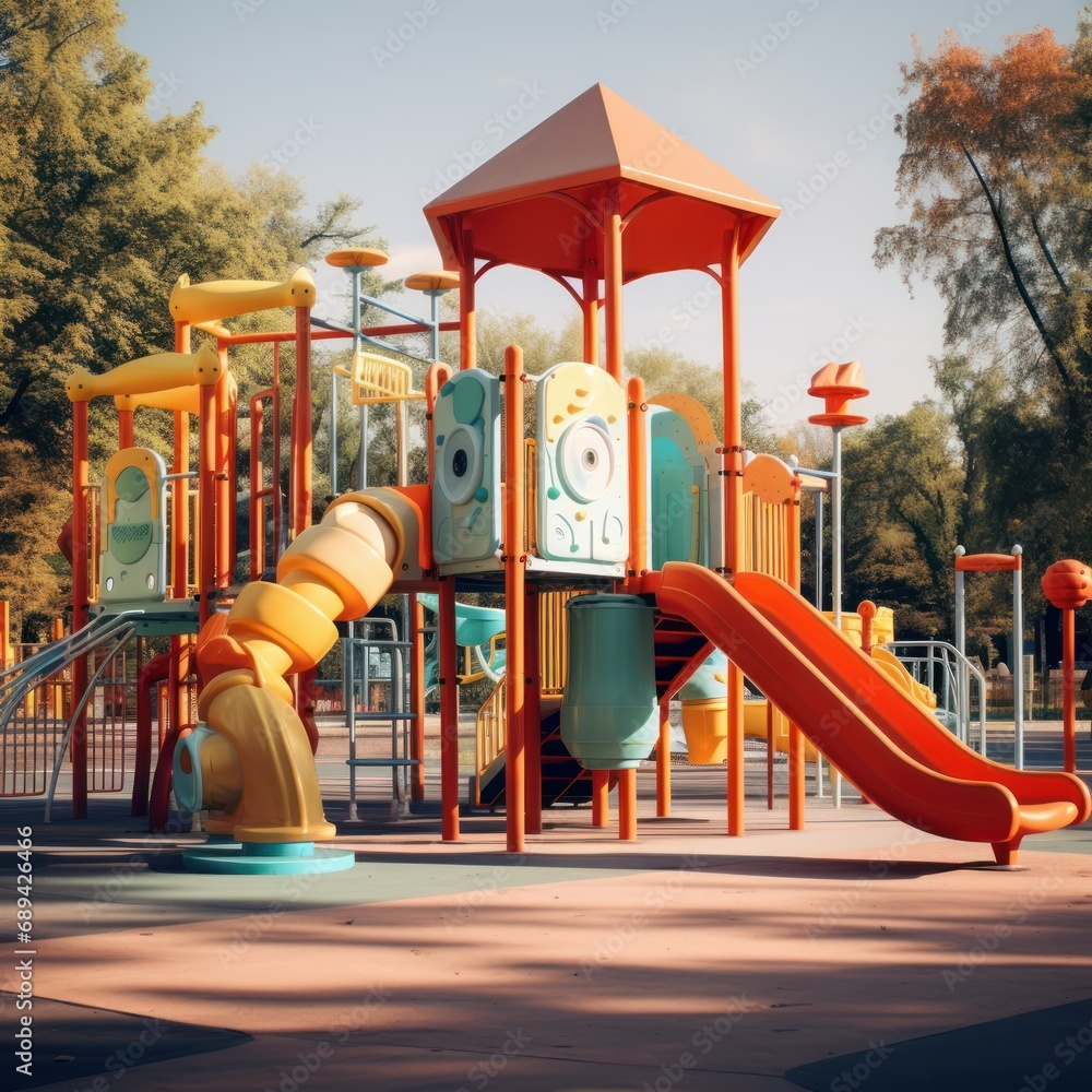 Playful City Vibes: Sunny Playground Joy for Children