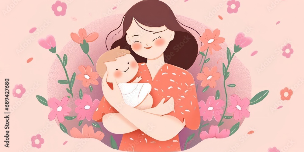 pink Mother's Day template, generation lover pink Mother's Day template, generation lover