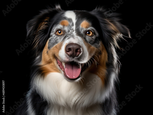 Australian Shepherd Dog Studio Shot Isolated on Clear Background, Generative AI