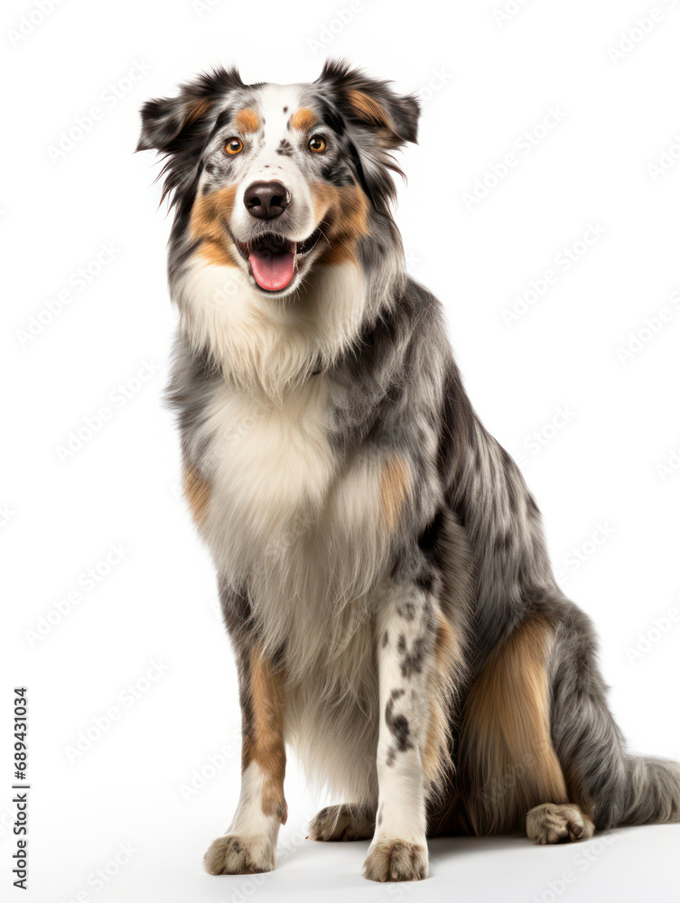 Australian Shepherd Dog Studio Shot Isolated on Clear Background, Generative AI