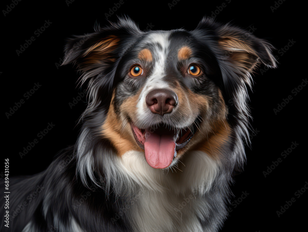 Australian Shepherd Dog Studio Shot Isolated on Clear Background, Generative AI Australian Shepherd Dog Studio Shot Isolated on Clear Background, Generative AI