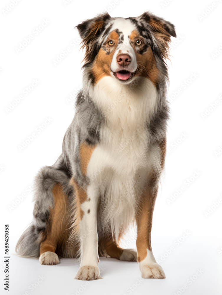 Australian Shepherd Dog Studio Shot Isolated on Clear Background, Generative AI