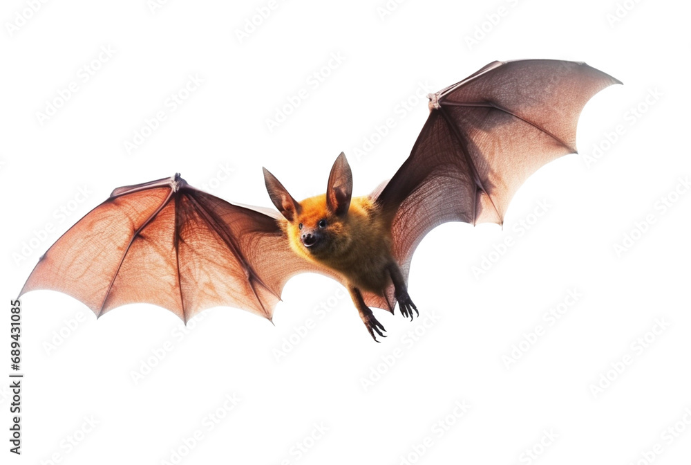 Obraz premium flying bat isolated on transparent background. generative ai