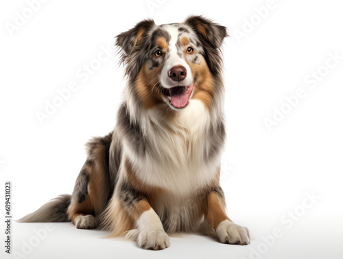 Australian Shepherd Dog Studio Shot Isolated on Clear Background, Generative AI