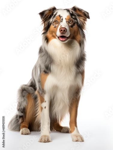 Australian Shepherd Dog Studio Shot Isolated on Clear Background, Generative AI