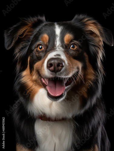 Australian Shepherd Dog Studio Shot Isolated on Clear Background, Generative AI