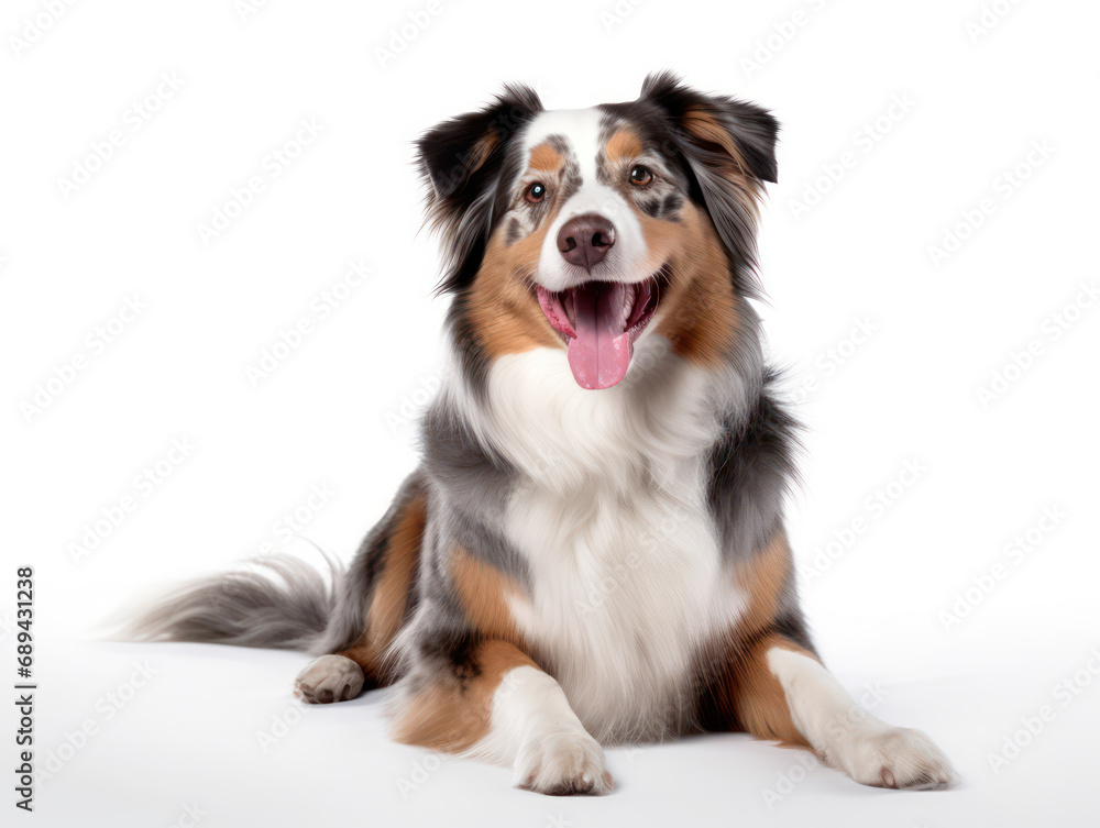 Australian Shepherd Dog Studio Shot Isolated on Clear Background, Generative AI