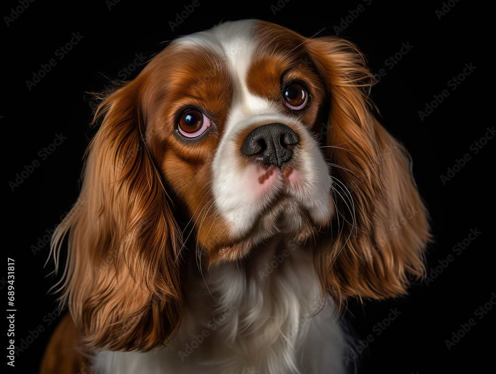 Cavalier King Charles Spaniel Dog Studio Shot Isolated on Clear Background, Generative AI Cavalier King Charles Spaniel Dog Studio Shot Isolated on Clear Background, Generative AI