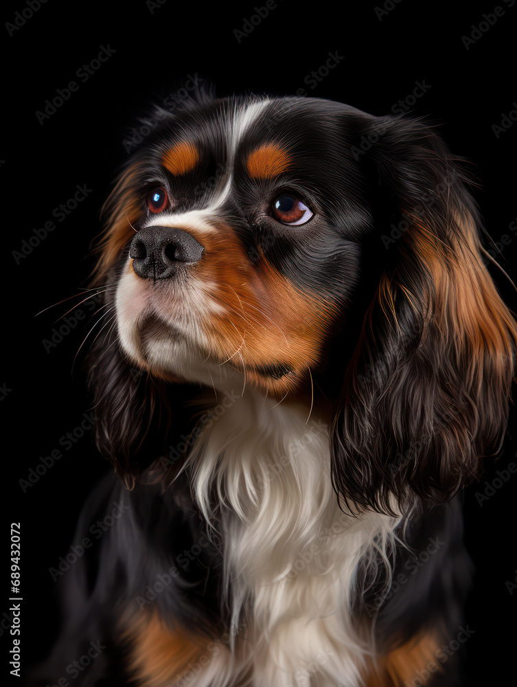 Cavalier King Charles Spaniel Dog Studio Shot Isolated on Clear Background, Generative AI Cavalier King Charles Spaniel Dog Studio Shot Isolated on Clear Background, Generative AI