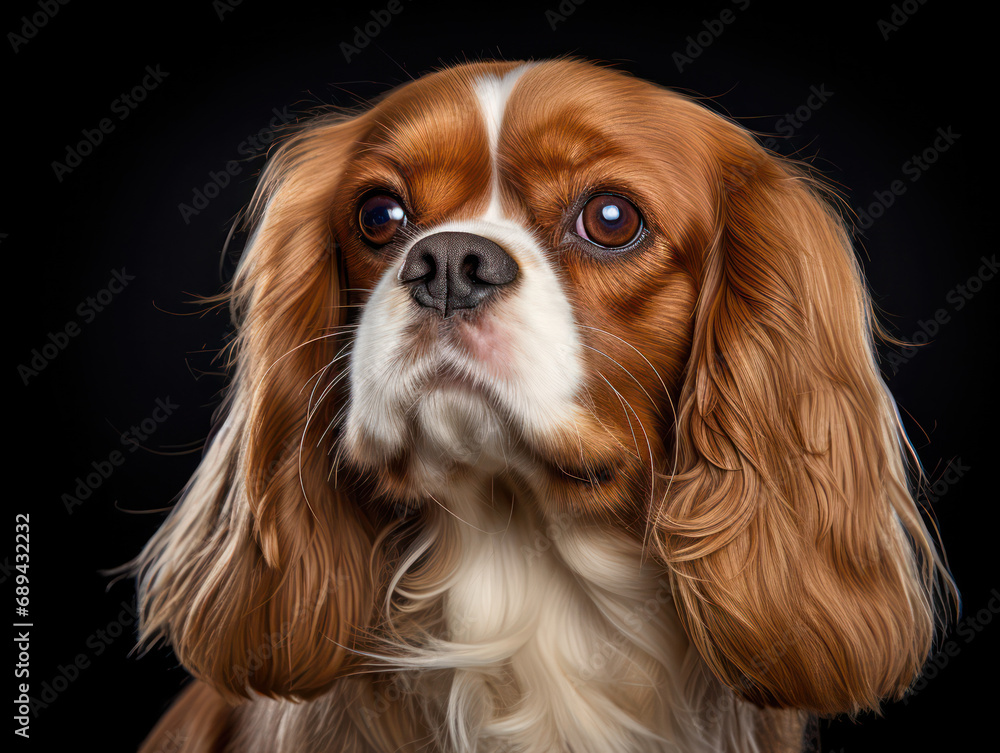 Naklejka premium Cavalier King Charles Spaniel Dog Studio Shot Isolated on Clear Background, Generative AI