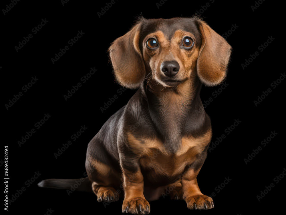 Dachhund Dog Studio Shot Isolated on Clear Background, Generative AI