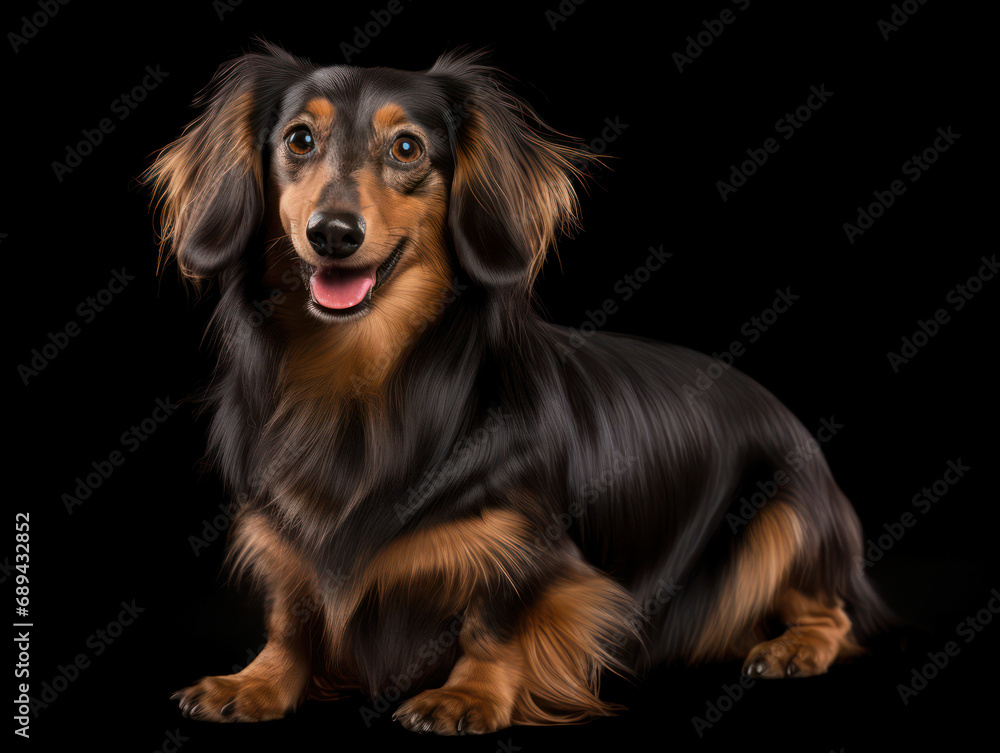 Dachhund Dog Studio Shot Isolated on Clear Background, Generative AI