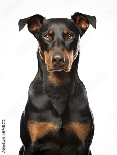 Dobermann Dog Studio Shot Isolated on Clear Background, Generative AI