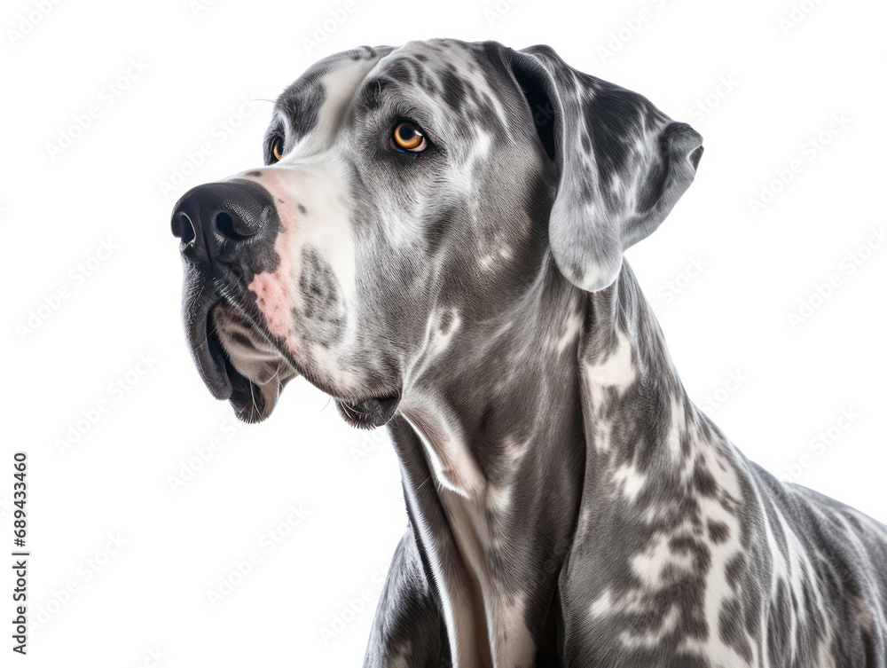 Great Dane Dog Studio Shot Isolated on Clear Background, Generative AI