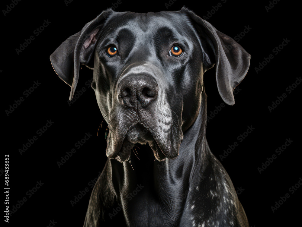 Great Dane Dog Studio Shot Isolated on Clear Background, Generative AI