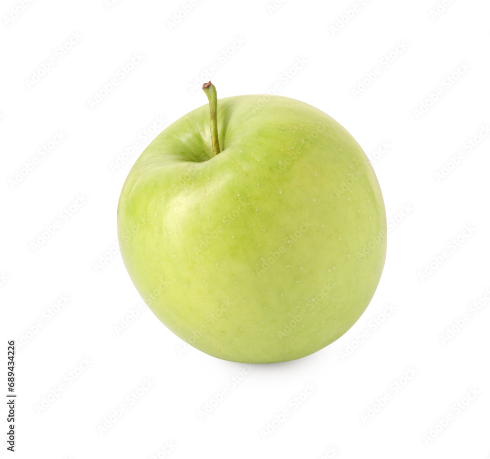 One ripe green apple isolated on white