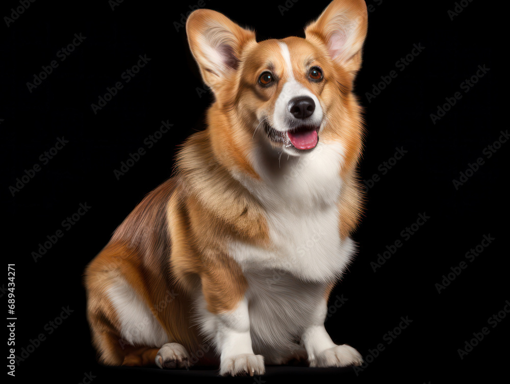 Pembroke Welsh Corgi Dog Studio Shot Isolated on Clear Background, Generative AI