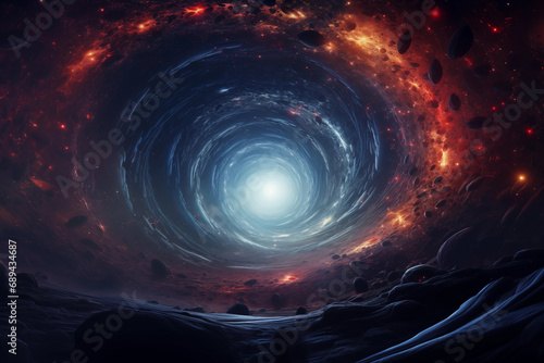 Visualization of a Wormhole in Space