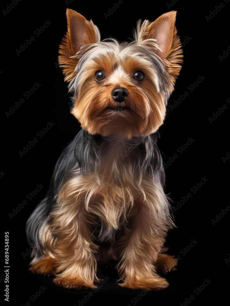 Yorkshire Terrier Dog Studio Shot Isolated on Clear Background, Generative AI