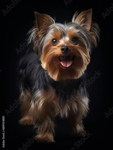 Yorkshire Terrier Dog Studio Shot Isolated on Clear Background, Generative AI