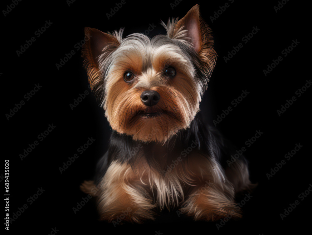 Yorkshire Terrier Dog Studio Shot Isolated on Clear Background, Generative AI