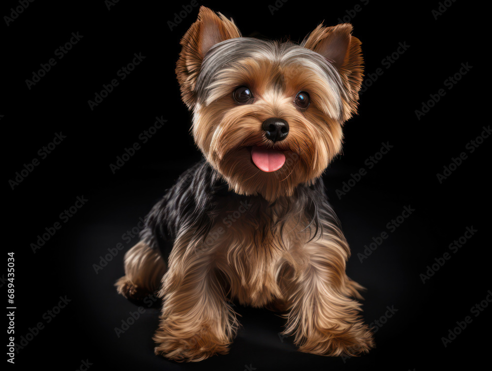 Yorkshire Terrier Dog Studio Shot Isolated on Clear Background, Generative AI