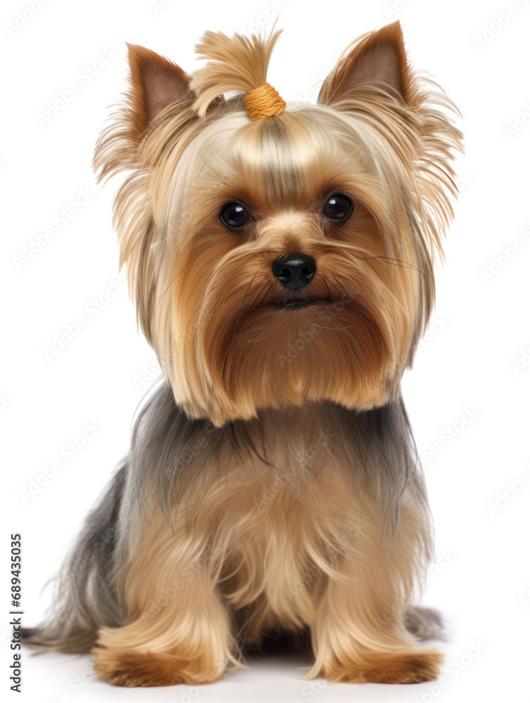 Yorkshire Terrier Dog Studio Shot Isolated on Clear Background, Generative AI